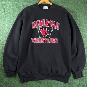 Eagle USA Sweatshirt Mens XL Black Good Wesleyan Wrestling Cardinal Heavyweight